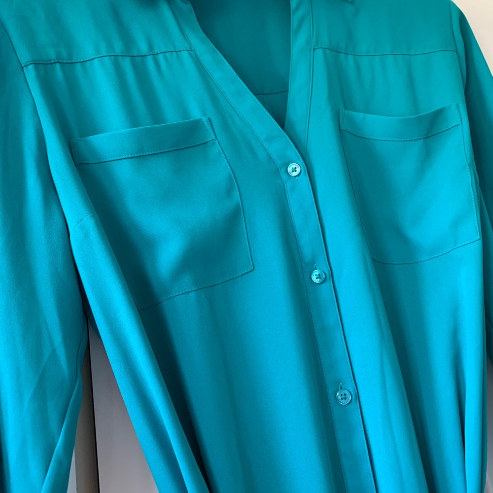 NWOT Express Collared Button Down Shirt Dress - Picture 3 of 4